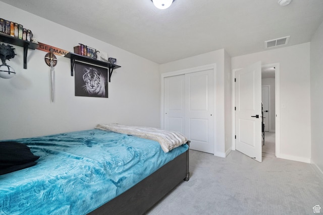 15002 S Wild Horse Way, Bluffdale, UT 84065 - bedroom with light colored carpet, a closet, and baseboards
