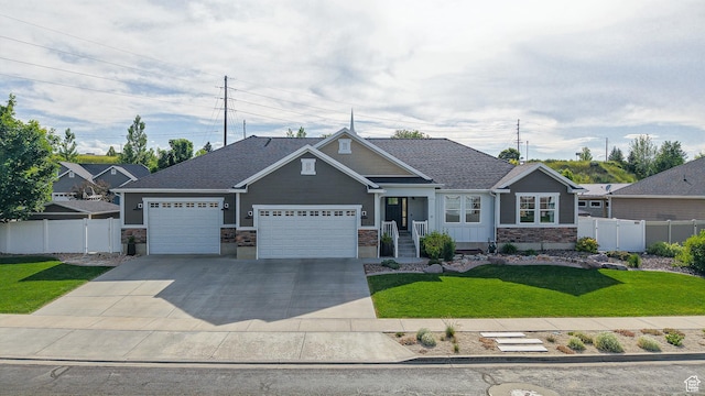 918 S River Ridge Lane, Spanish Fork, UT 84660 - craftsman house with a garage, stone siding, and concrete driveway