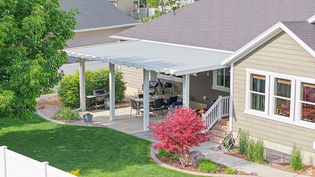 918 S River Ridge Lane, Spanish Fork, UT 84660 - view of green lawn featuring a pergola and a patio area