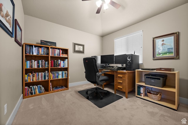 4117 W Shady Plum Way S, Jordan, UT 84009 - office with carpet, a ceiling fan, and baseboards