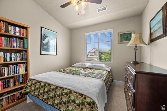 4117 W Shady Plum Way S, Jordan, UT 84009 - carpeted bedroom with lofted ceiling, baseboards, and a ceiling fan