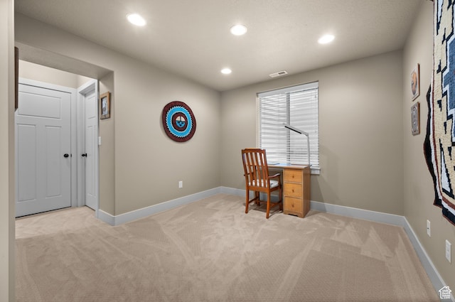 4117 W Shady Plum Way S, Jordan, UT 84009 - office area with light carpet, recessed lighting, and baseboards