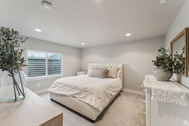 11051 S Mission Oaks Dr W, South Jordan, UT 84009 - bedroom with light carpet, baseboards, and recessed lighting