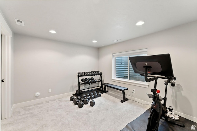 11051 S Mission Oaks Dr W, South Jordan, UT 84009 - exercise area with recessed lighting, baseboards, and carpet flooring