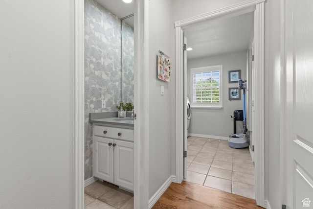3330 N 175 W, North Ogden, UT 84414 - bathroom featuring vanity, tile patterned floors, and baseboards