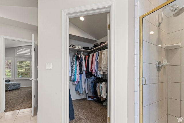 3330 N 175 W, North Ogden, UT 84414 - walk in closet featuring lofted ceiling and light carpet