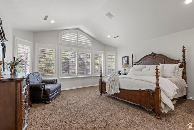 3330 N 175 W, North Ogden, UT 84414 - carpeted bedroom featuring vaulted ceiling, baseboards, and recessed lighting