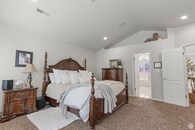 3330 N 175 W, North Ogden, UT 84414 - carpeted bedroom with lofted ceiling, connected bathroom, and recessed lighting