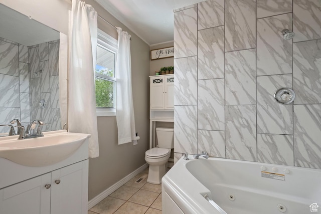 761 N Highland Blvd, Brigham City, UT 84302 - full bathroom with vanity, toilet, tile patterned flooring, and baseboards