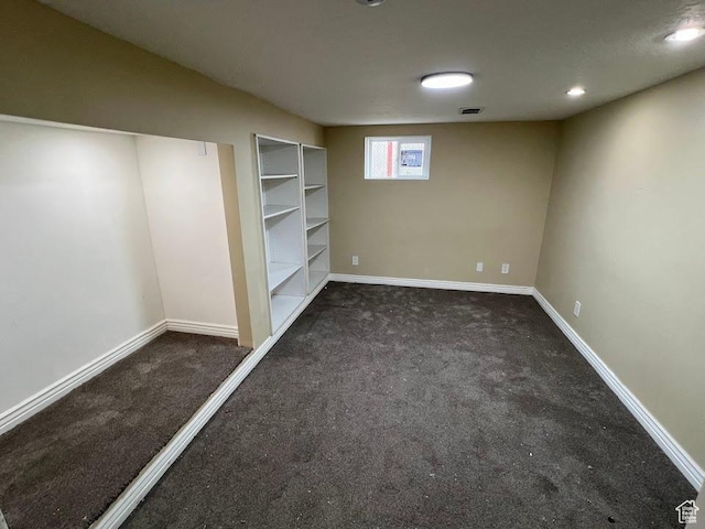 3222 W Tess Ave S, West Valley City, UT 84119 - below grade area featuring carpet, baseboards, built in features, and recessed lighting