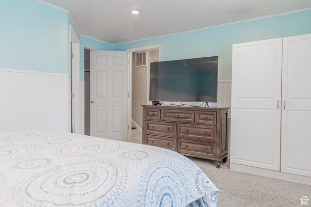 1428 N Reese Dr, Provo, UT 84601 - carpeted bedroom featuring crown molding and wainscoting