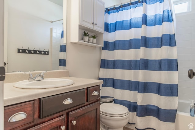 1428 N Reese Dr, Provo, UT 84601 - full bath featuring vanity, toilet, and shower / bathtub combination with curtain