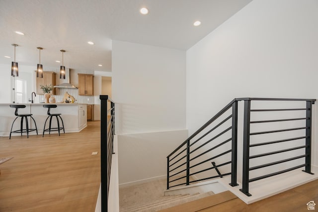 3537 E 1120 S Unit 110, Spanish Fork, UT 84660 - stairway with recessed lighting and wood finished floors