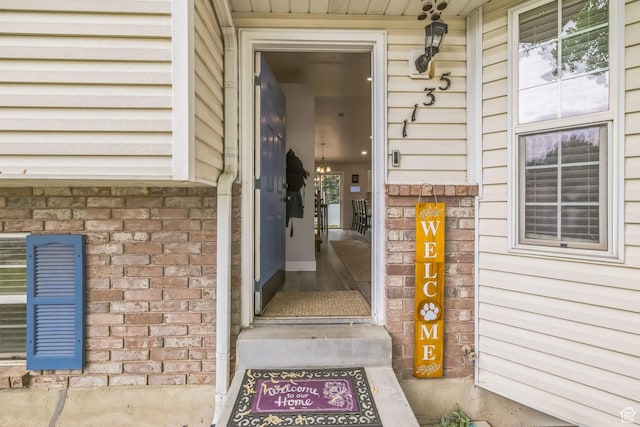 1135 E 220 N, Heber City, UT 84032 - doorway to property with brick siding