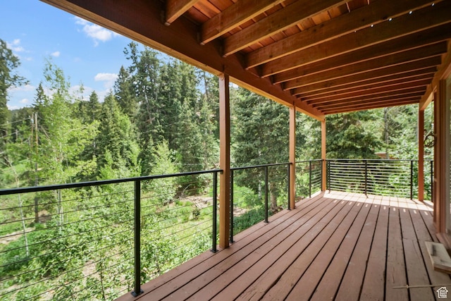 365 Parkview Dr, Summit Park, UT 84098 - wooden terrace with a forest view
