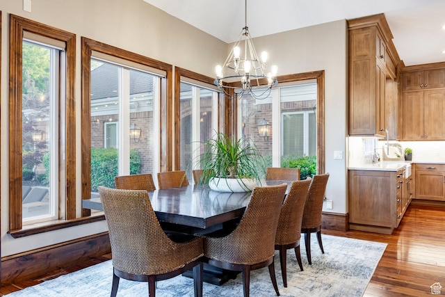 2177 W 9240 S, West Jordan, UT 84088 - dining room featuring a chandelier and wood finished floors
