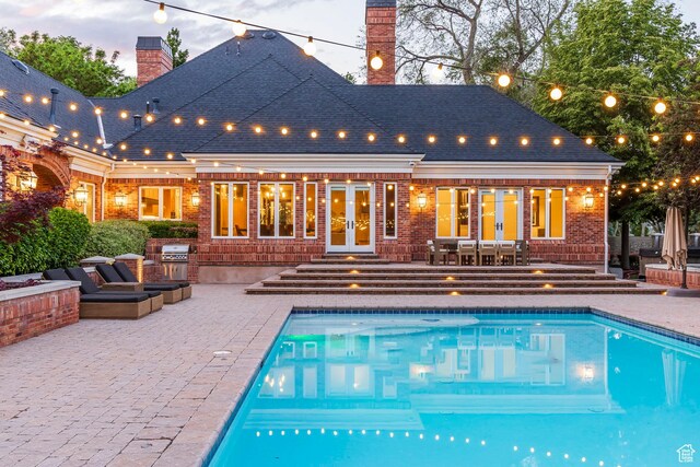 2177 W 9240 S, West Jordan, UT 84088 - swimming pool featuring french doors, a patio, and outdoor lounge area