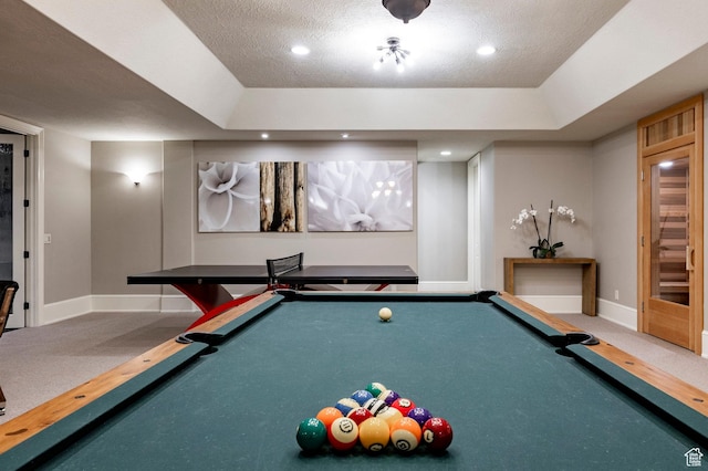 2177 W 9240 S, West Jordan, UT 84088 - game room featuring carpet floors, baseboards, billiards, recessed lighting, and a textured ceiling