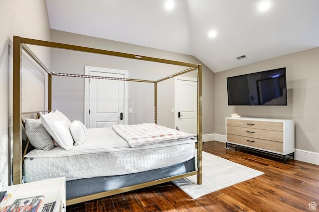 2177 W 9240 S, West Jordan, UT 84088 - bedroom featuring lofted ceiling, baseboards, wood finished floors, and recessed lighting