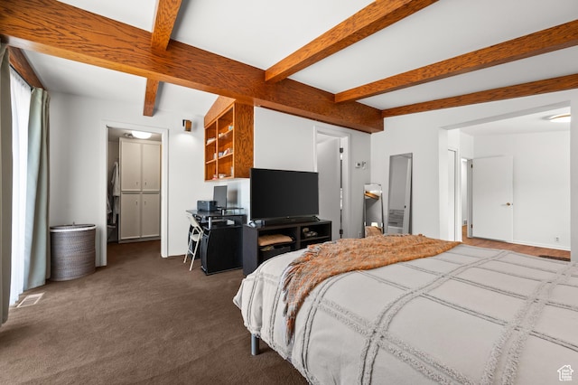 3681 S Terrace Heights Rd, Millcreek, UT 84109 - carpeted bedroom with beam ceiling