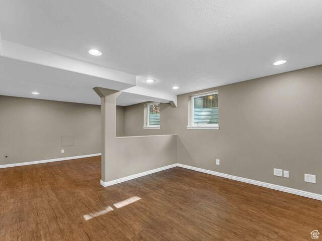 2811 S Filmore St, Salt Lake City, UT 84106 - basement featuring wood finished floors, baseboards, and recessed lighting
