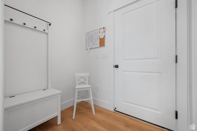 2447 W Santa Fe Dr, Mapleton, UT 84664 - mudroom featuring light wood-style flooring and baseboards