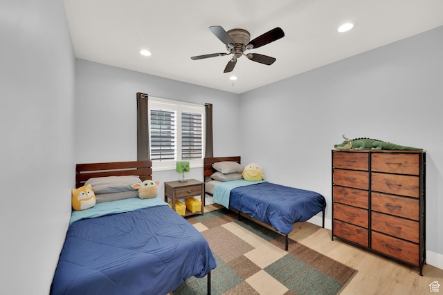 257 N 1125 W, Clearfield, UT 84015 - bedroom featuring wood finished floors, recessed lighting, and ceiling fan