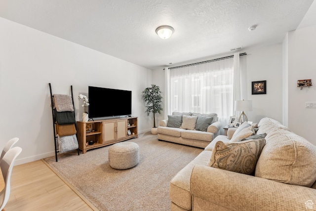 3324 W 3745 S Unit 4065, West Haven, UT 84401 - living area featuring light wood-style flooring, baseboards, and a textured ceiling