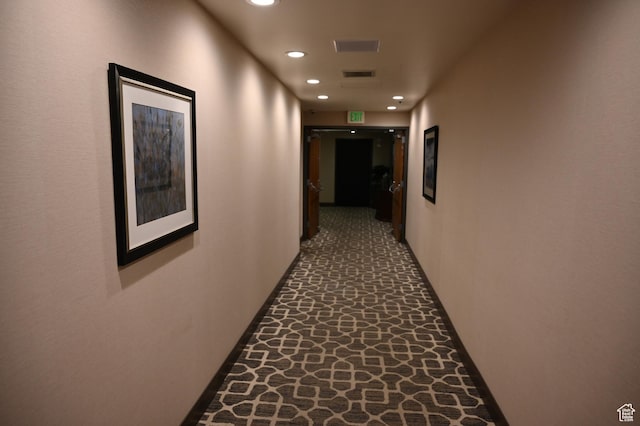 44 W 300 S Unit 1107N, Salt Lake City, UT 84101 - corridor with recessed lighting, baseboards, and stone finish flooring