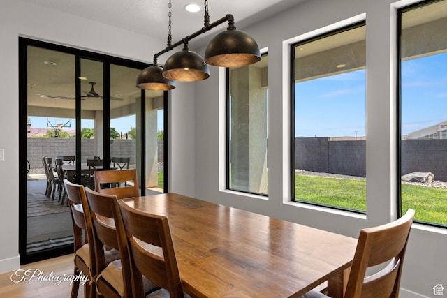 3134 E Blue Heron Dr S, St George, UT 84790 - dining area with ceiling fan and wood finished floors