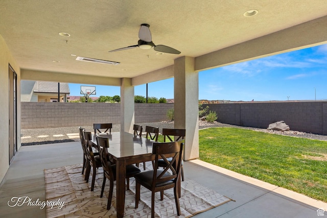 3134 E Blue Heron Dr S, St George, UT 84790 - view of patio / terrace featuring outdoor dining area and ceiling fan
