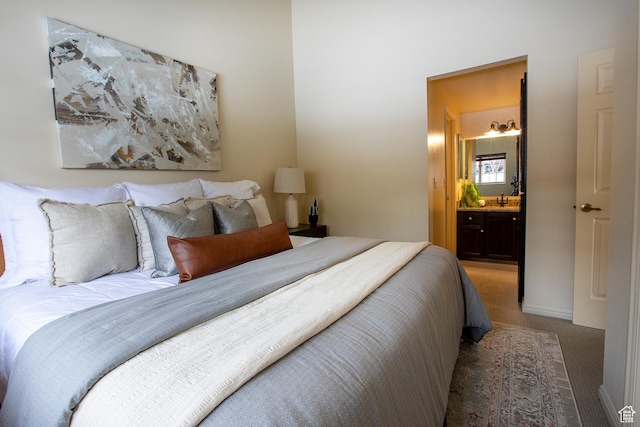 874 W Schneitter Cir Unit 7, Midway, UT 84049 - carpeted bedroom with a sink and ensuite bath