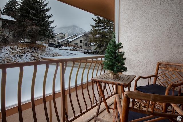 874 W Schneitter Cir Unit 7, Midway, UT 84049 - snow covered back of property featuring a residential view
