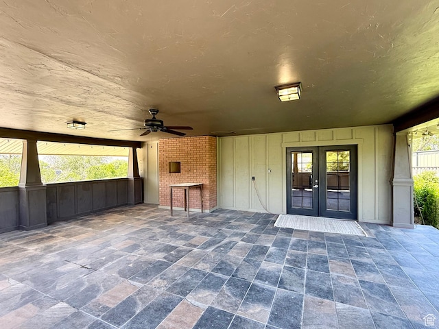 737 S 400 E, Payson, UT 84651 - view of exterior entry with french doors, a ceiling fan, and brick siding