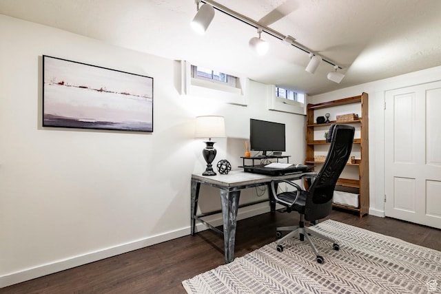 1376 E Perry Ave, Salt Lake City, UT 84103 - office area with rail lighting and dark wood-style floors