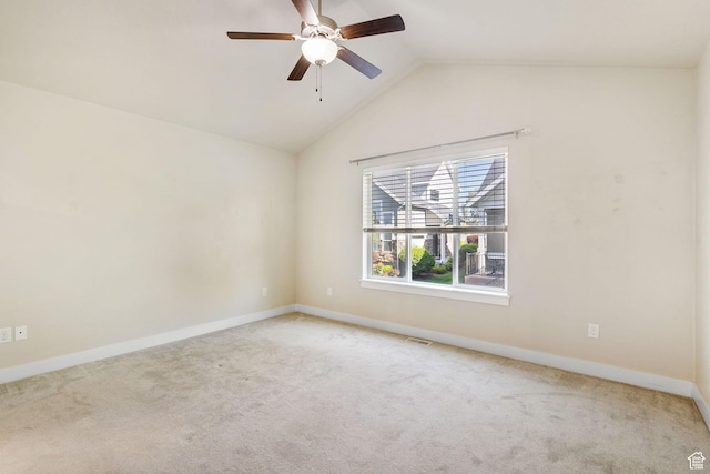 101 E Mansonia Dr S, Draper, UT 84020 - carpeted empty room with a ceiling fan, lofted ceiling, and baseboards