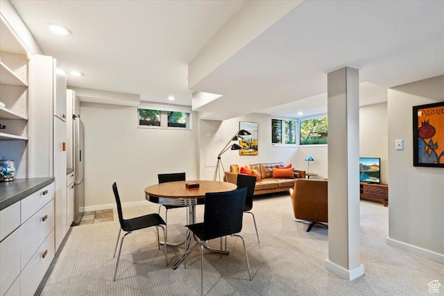 785 E Tenth Ave N, Salt Lake City, UT 84103 - dining space with light carpet, recessed lighting, and baseboards