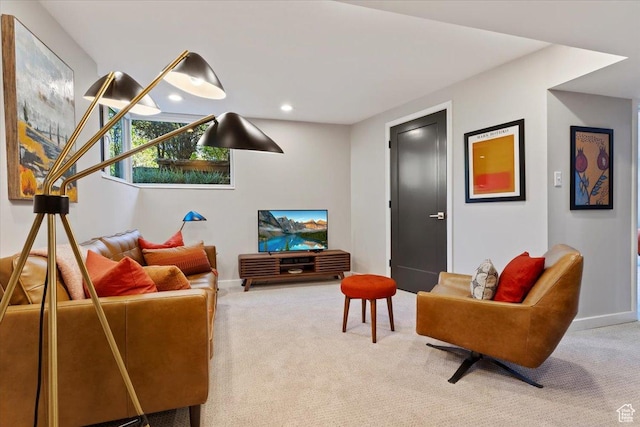 785 E Tenth Ave N, Salt Lake City, UT 84103 - living room with carpet, recessed lighting, and baseboards
