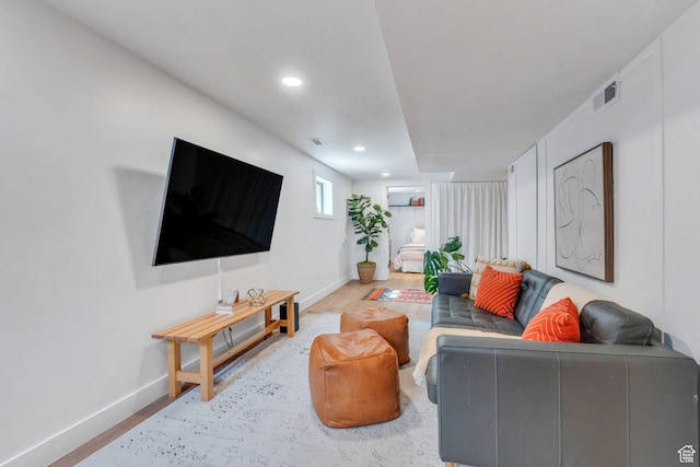 1440 E 1300 S, Salt Lake City, UT 84105 - living area featuring wood finished floors, baseboards, and recessed lighting