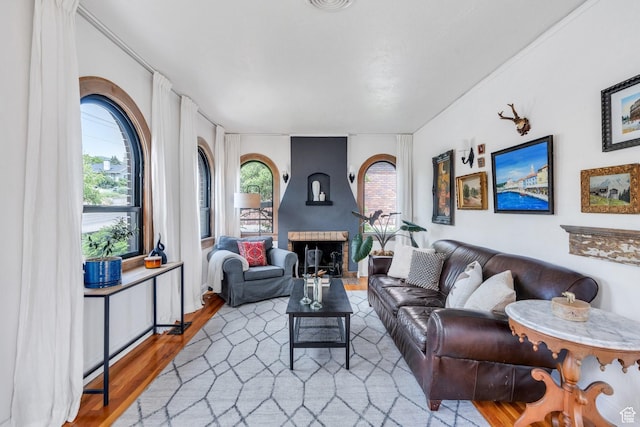 1440 E 1300 S, Salt Lake City, UT 84105 - living room with wood finished floors and a fireplace