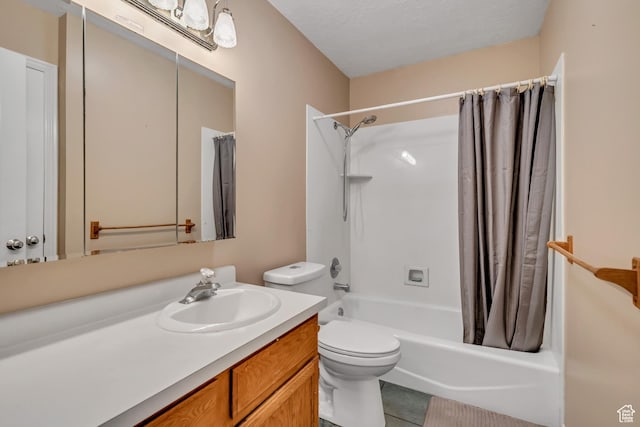 1254 W 2700 S, Syracuse, UT 84075 - full bathroom featuring vanity, shower / bath combo with shower curtain, toilet, and tile patterned flooring
