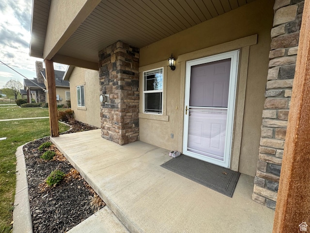 419 E 600 S Unit J, Vernal, UT 84078 - entrance to property featuring stucco siding and stone siding