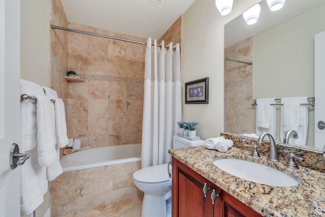 1736 S Range Rd, Saratoga Springs, UT 84045 - bathroom with vanity, tiled shower / bath combo, and toilet