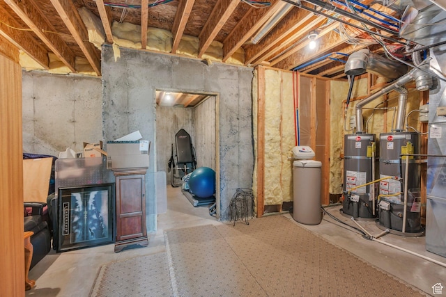 1736 S Range Rd, Saratoga Springs, UT 84045 - unfinished basement with secured water heater and a water softener system