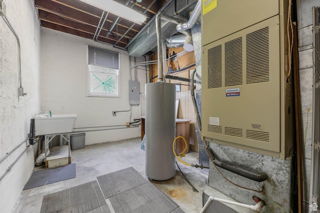 810 Canyon Rd, Ogden, UT 84404 - utility room featuring water heater, heating unit, and electric panel