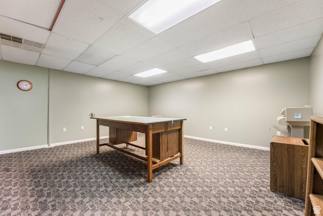 810 Canyon Rd, Ogden, UT 84404 - home office with a paneled ceiling, baseboards, and carpet floors