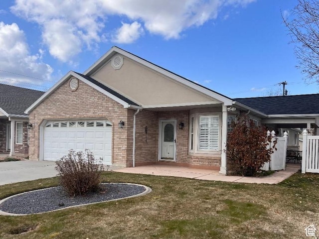 756 W 4375 S, Riverdale, UT 84405 - single story home featuring an attached garage, brick siding, a front yard, roof with shingles, and driveway