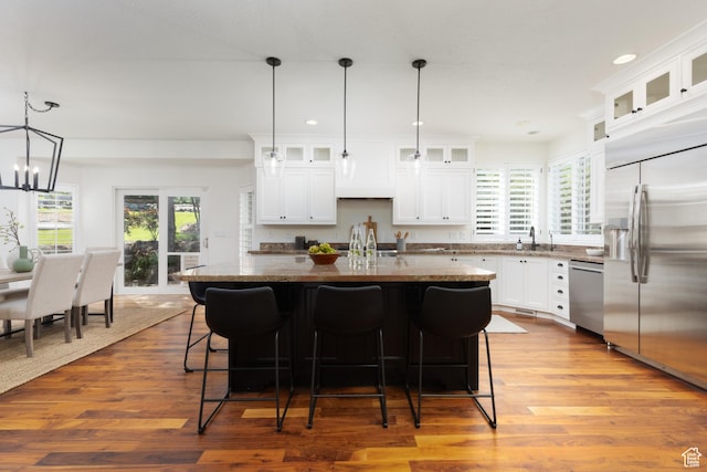 2188 E Tuscany Creek Way S, Draper, UT 84020 - kitchen with appliances with stainless steel finishes, dark wood-style floors, healthy amount of natural light, and recessed lighting