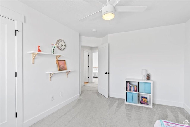 732 W 800 S, Springville, UT 84663 - recreation room with baseboards, carpet, and a ceiling fan