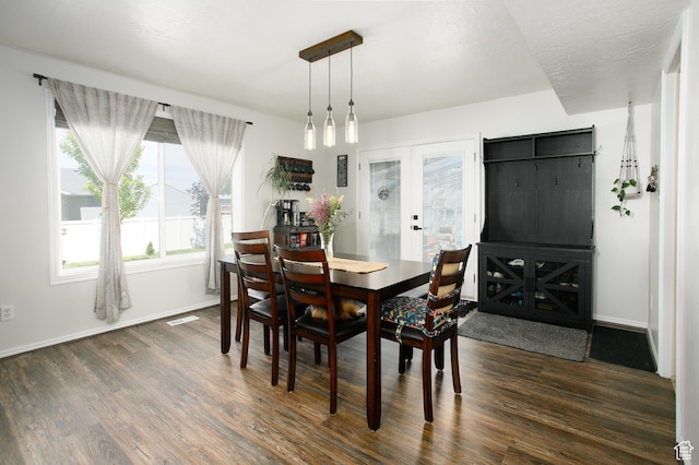 1062 Creek View Dr, Fruit Heights, UT 84037 - dining room featuring dark wood finished floors, baseboards, and french doors